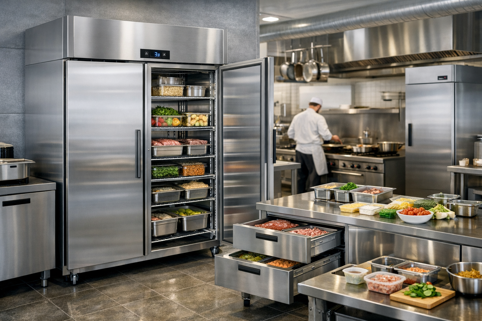 Sådan vælger du det rette industri køleskab til din professionelle storkøkkenløsning